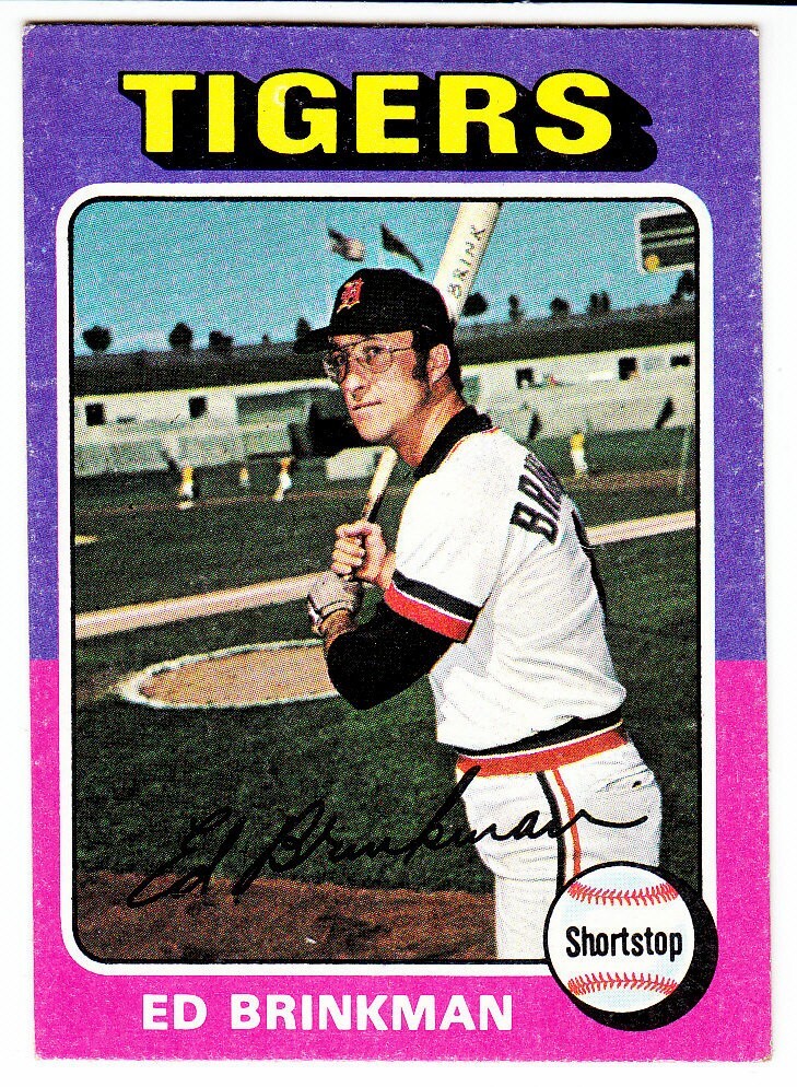 1975 TOPPS MINIS #439 ED BRINKMAN Detroit Tigers Baseball Card