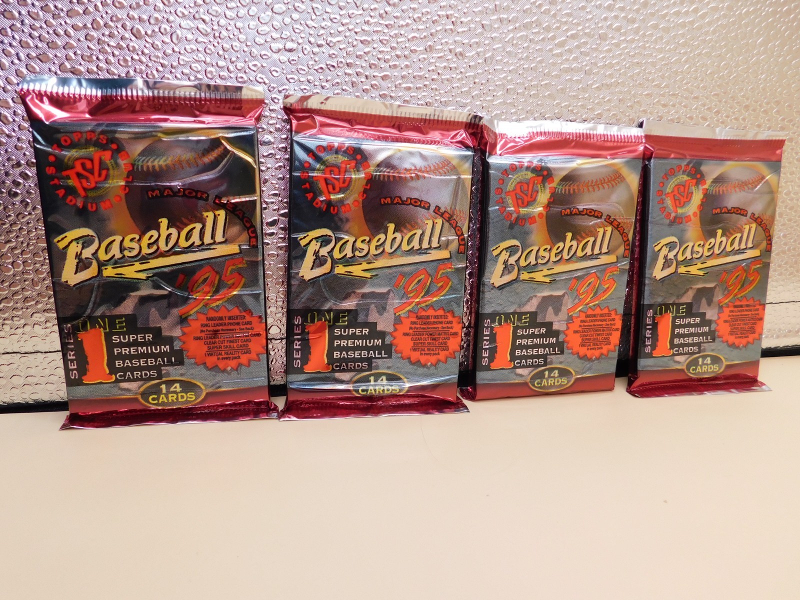 Four 1995 Topps STADIUM CLUB SERIES ONE MLB Baseball Factory Sealed HOBBY Packs