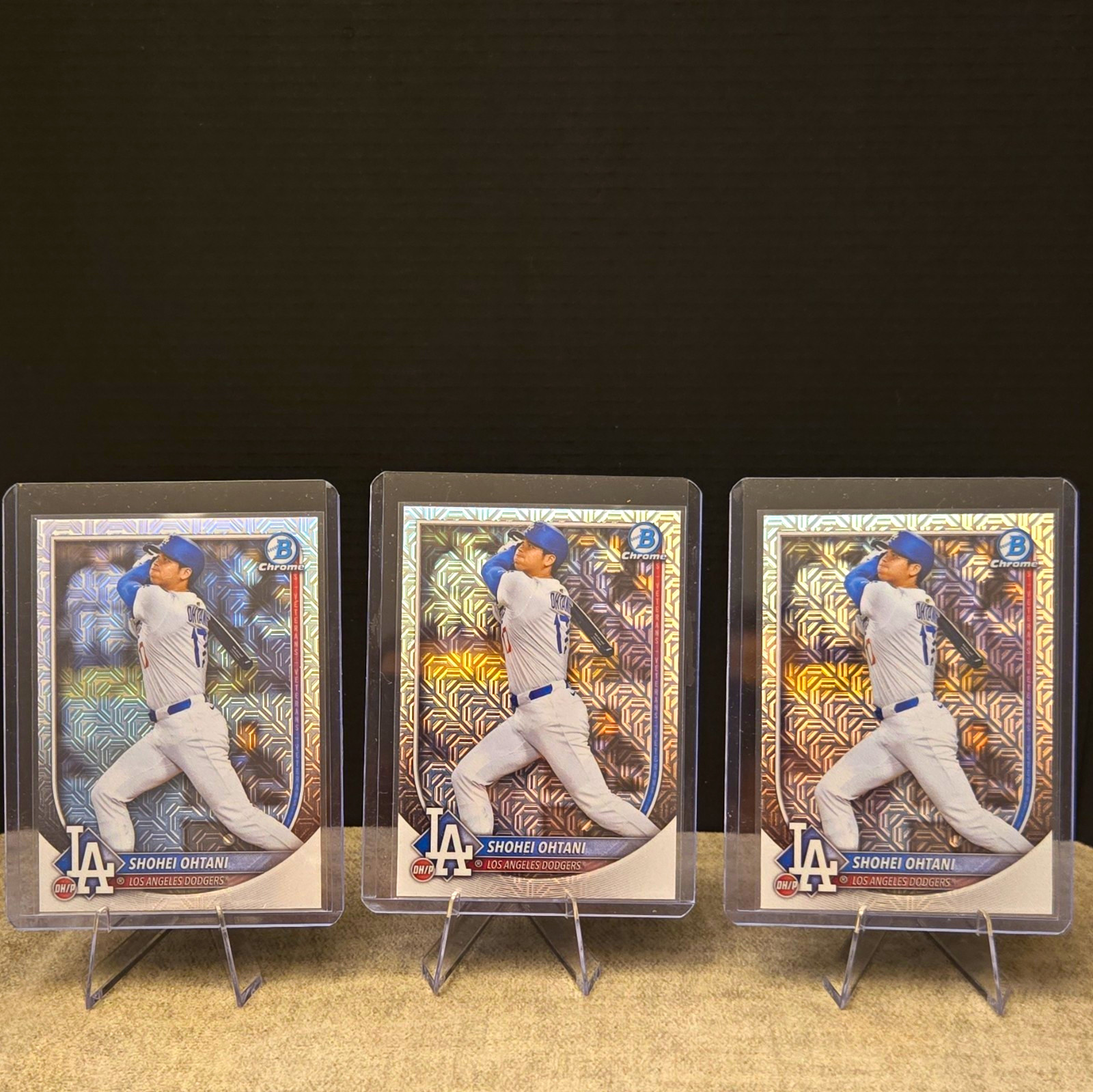 2025 Bowman Chrome Shohei Ohtani Mojo Refractor #17 LA Dodgers 3-Card Lot