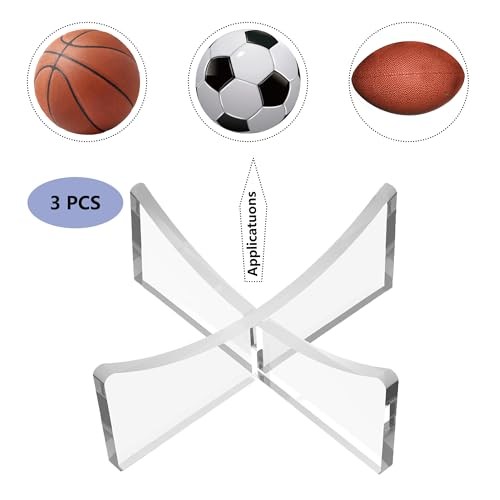 Basketball Stand-Pack Acrylic Ball Stand for Display, Clear 3.54×1.3 inch 3