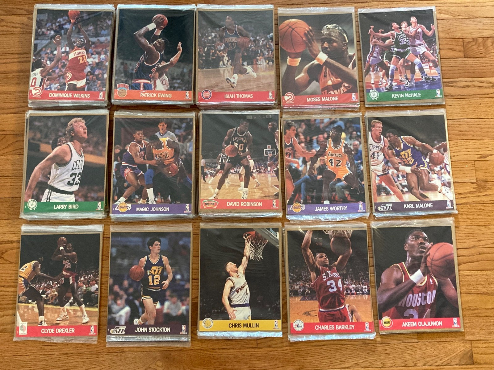 Lot of 15 NBA Hoops Action Photos HOF 8×10 New/Sealed (Multiple Players)