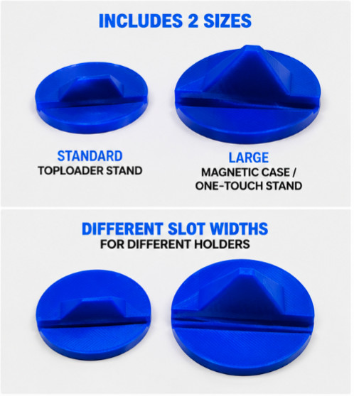 3D Printed Trading Card Display Stands Set (2 Sizes) Toploader & Magnetic Case