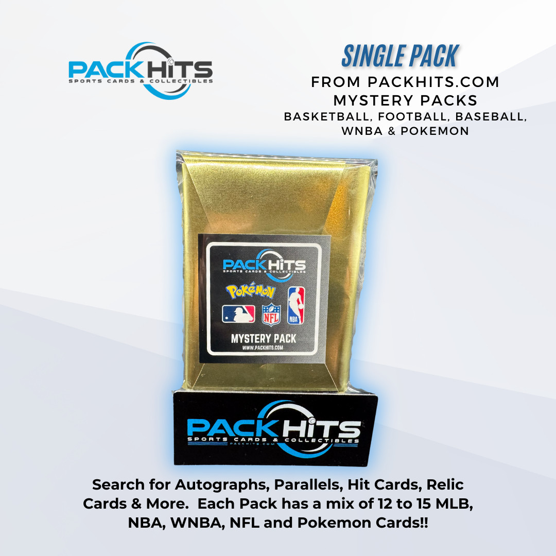 PACKHITS MYSTERY PACKS – EACH PACK HAS A MIX OF NFL NBA WNBA MLB POKEMON CARDS!!