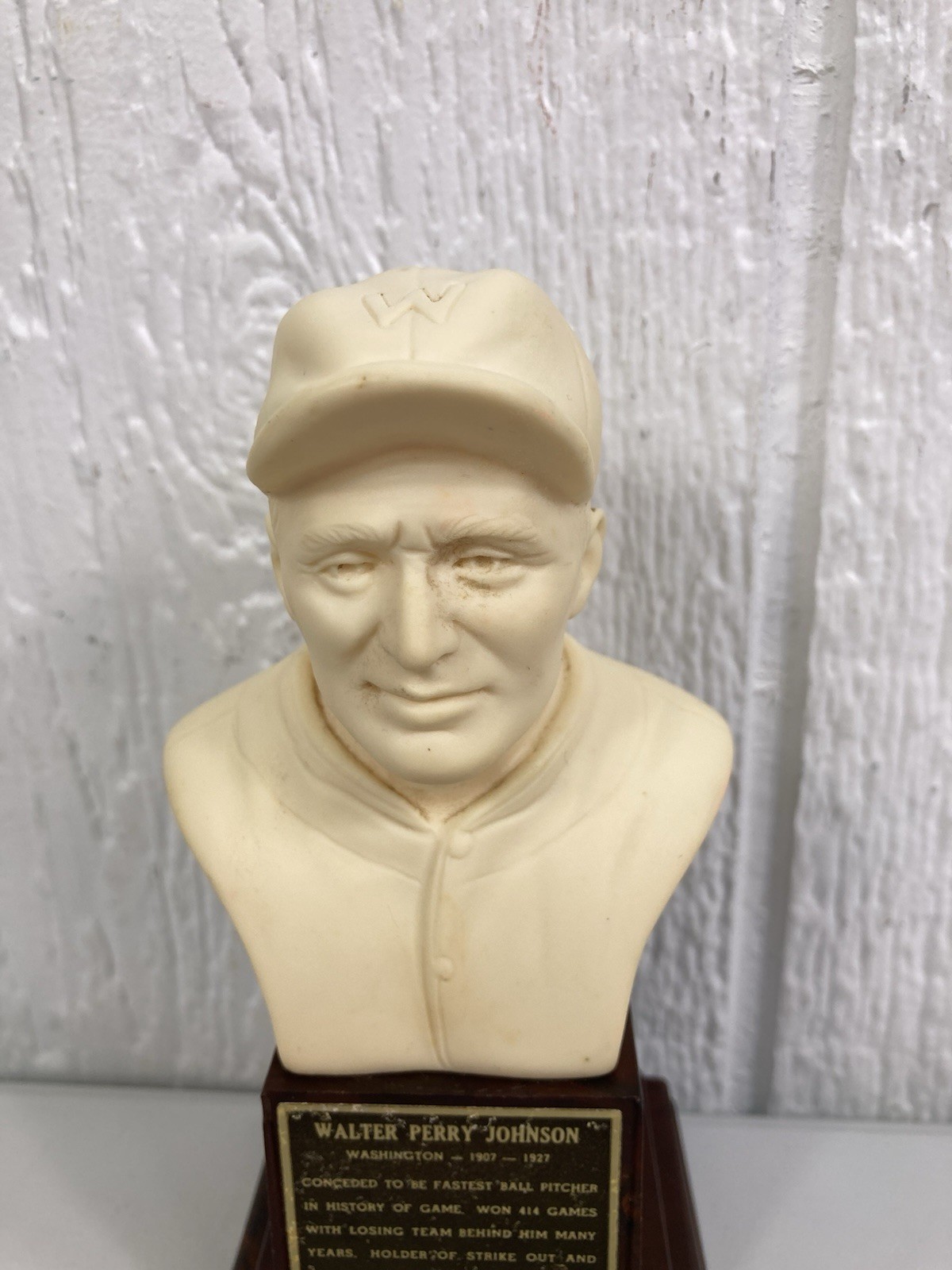 Walter Johnson National Baseball Hall Of Fame 1963 Bust Senators