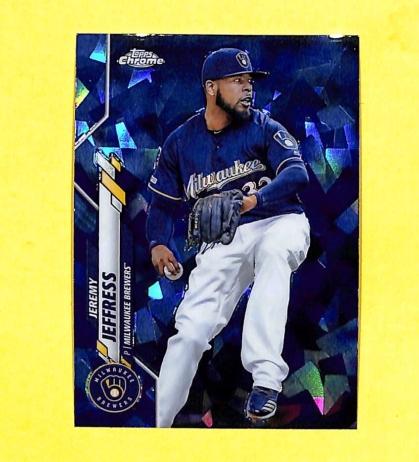2020 Topps Chrome Sapphire #191 Jeremy Jeffress Card Brewers