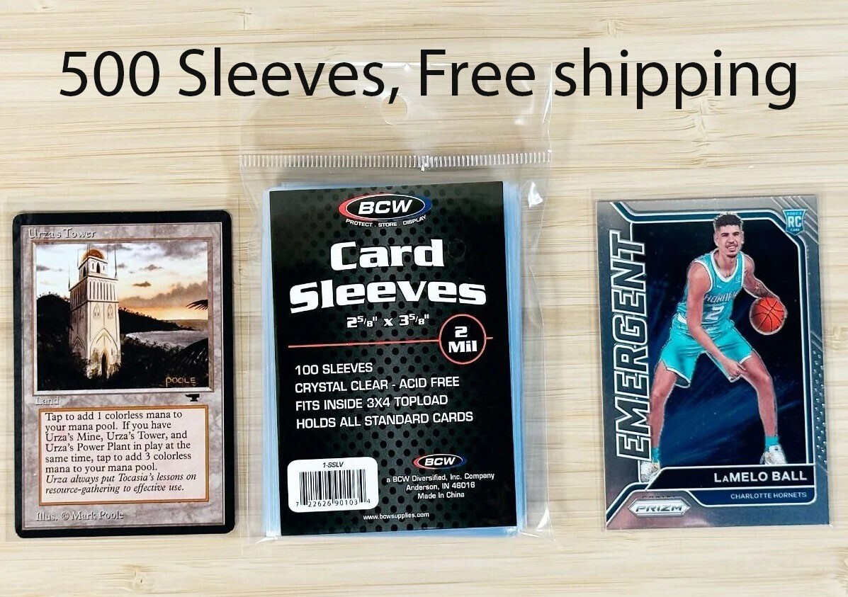 500 BCW Standard Penny Sleeves For Standard Trading Gamig Sports Cards Safe Bags