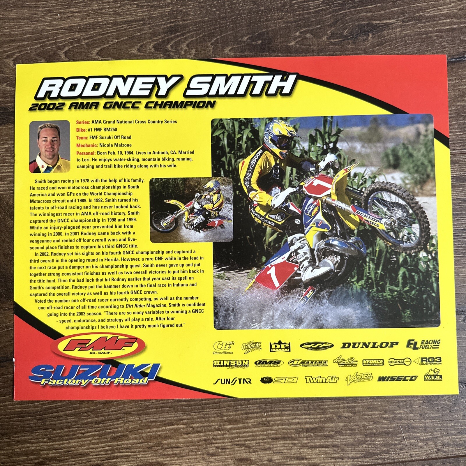 RODNEY SMITH MIKE KIEDROWSKI STEVE HATCH Signed Autogragh photo Motocross Racing