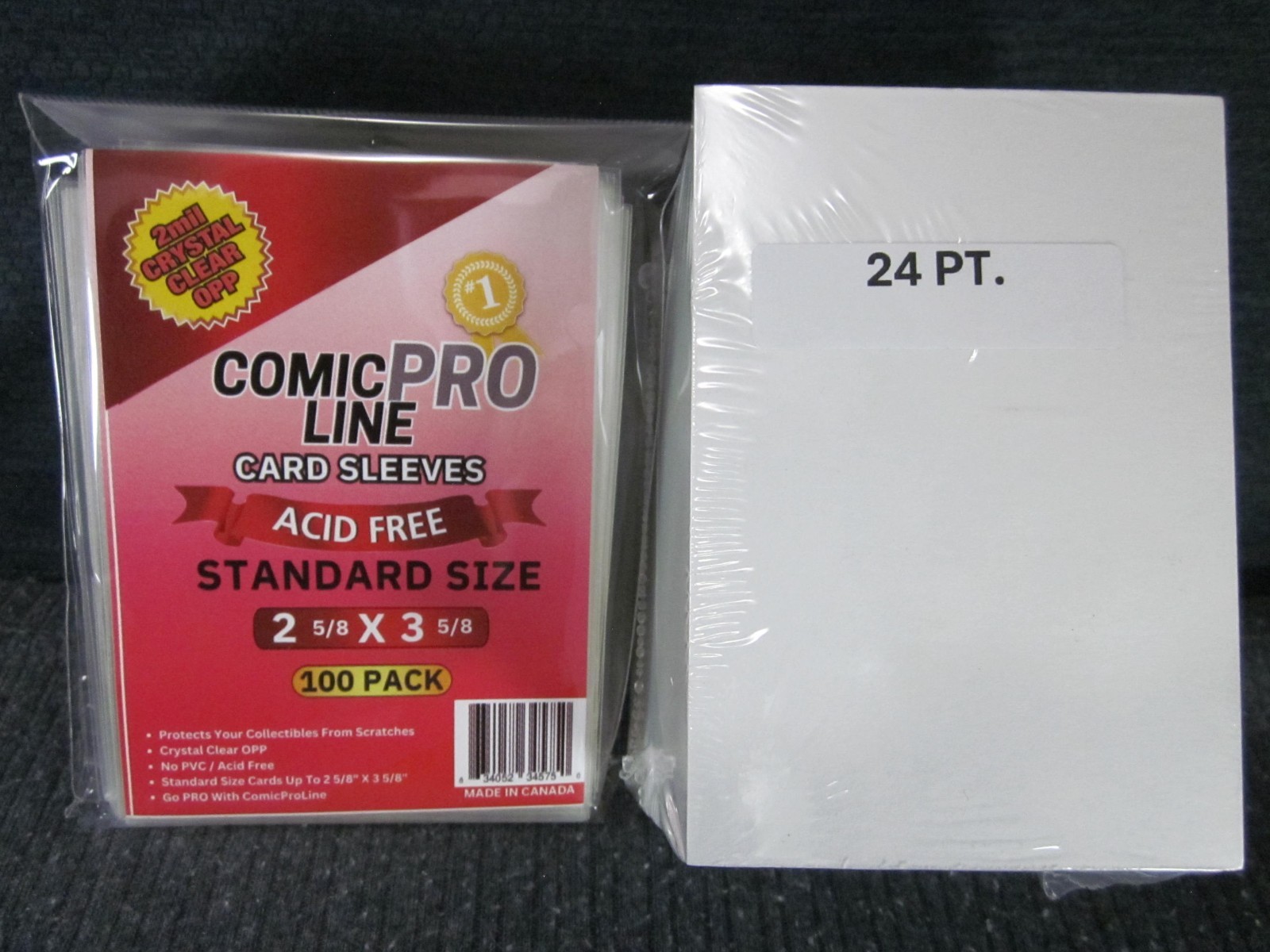 Comic Pro Line Trading Card Sleeves & 24PT Backer Boards Combo Set 100 Each NOS