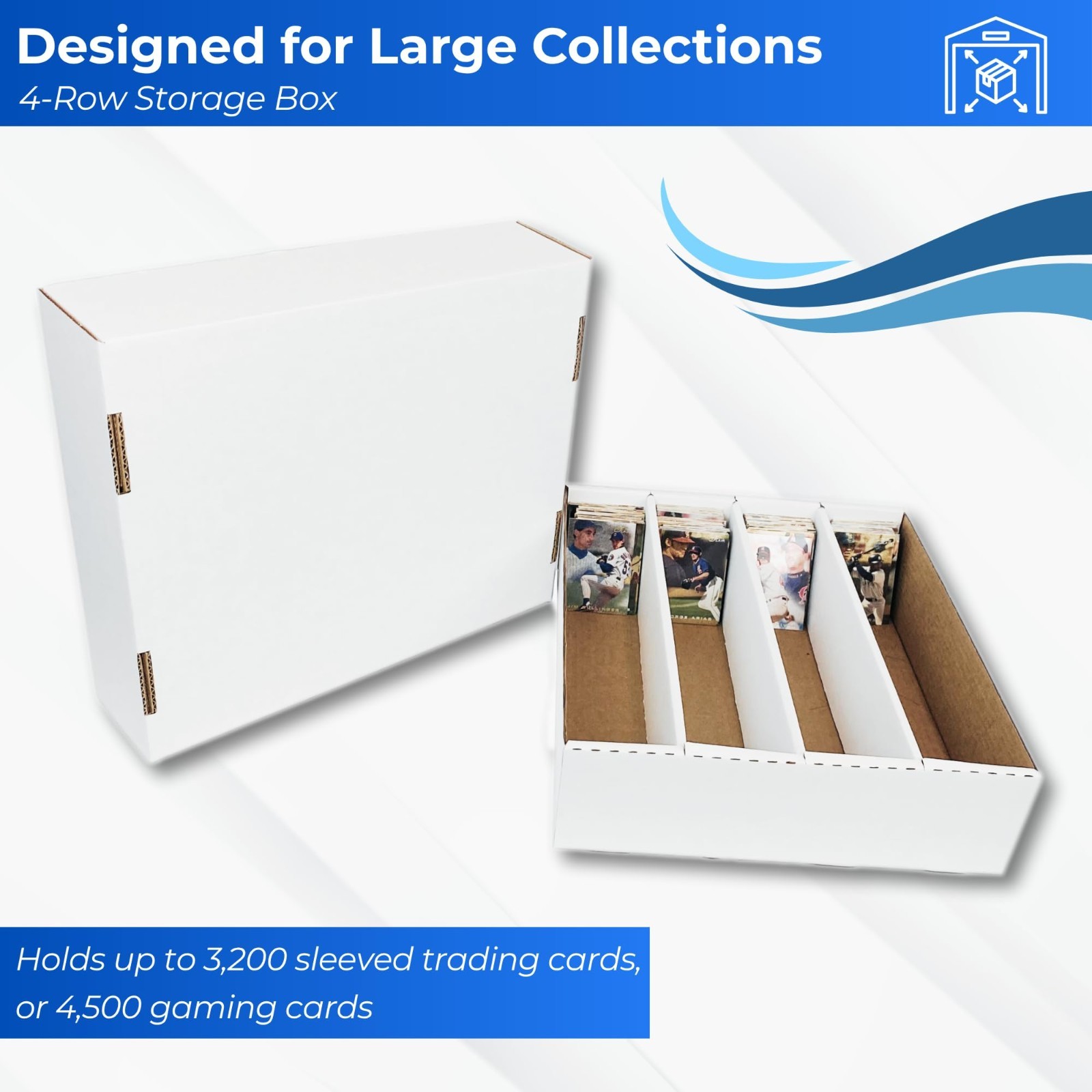 3200 ct Trading Card Storage Box – Durable Organizer for Sports & Gaming Cards –