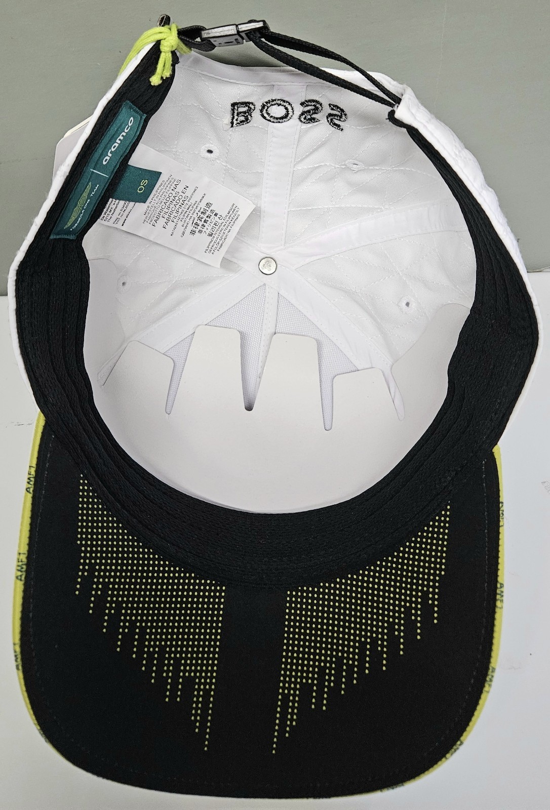 Aston Martin Aramco Formula One Team Cap White Adult Strapback Adjustable NWT
