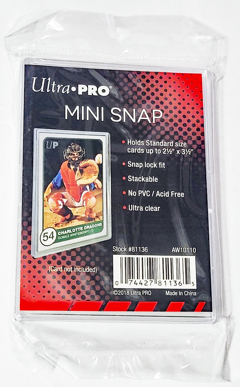 25 Ultra PRO Recessed Mini Snap Standard Size Sports Card Holder Trading Cases