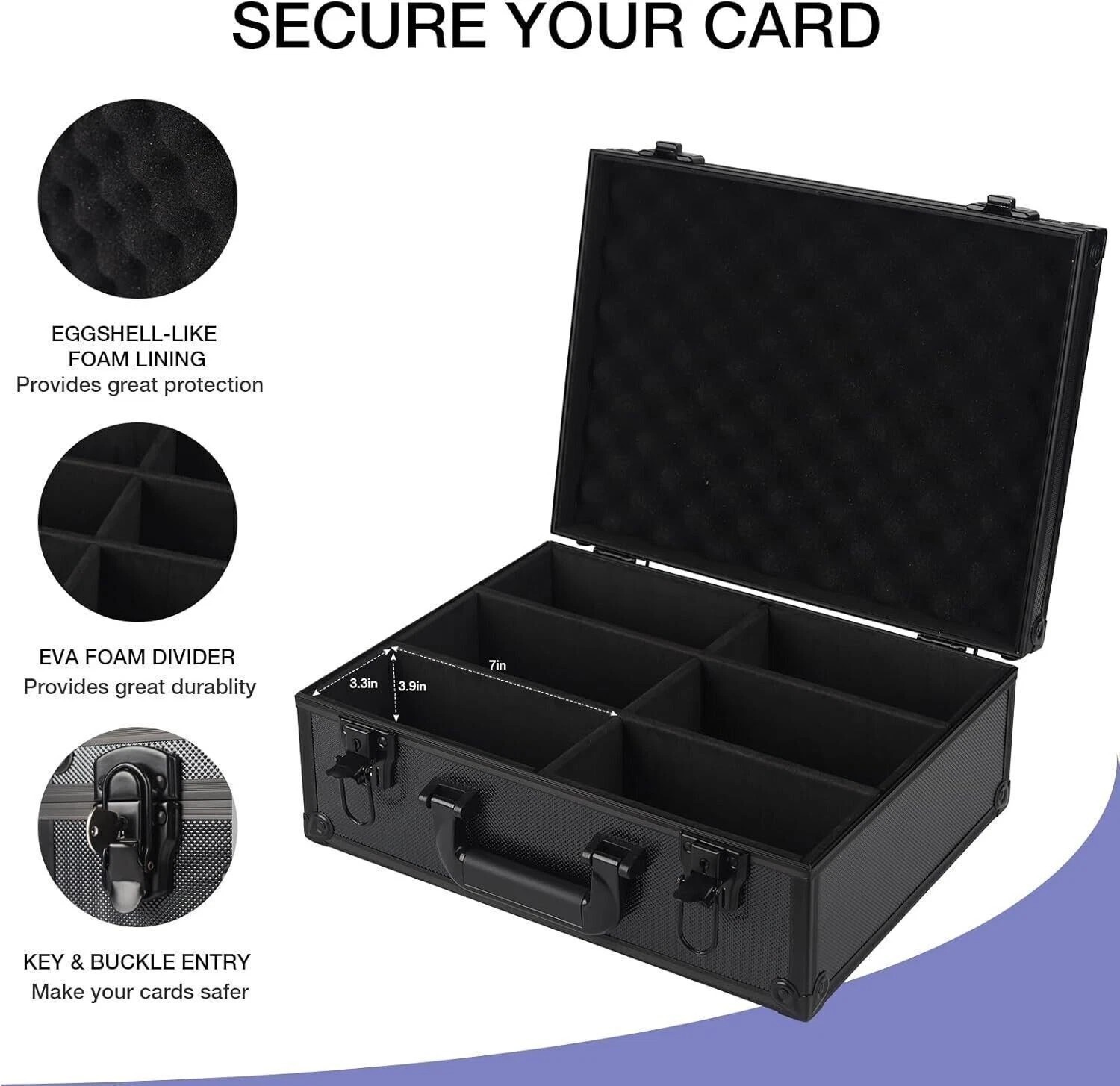 600+ Toploader Hard Case For 3”x4” 35pt Sports Card Storage Box Holds Black