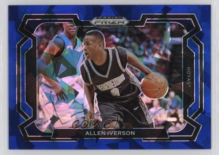 2024 Panini Prizm Draft Picks Blue Ice Variations /99 Allen Iverson #33 HOF 10tb