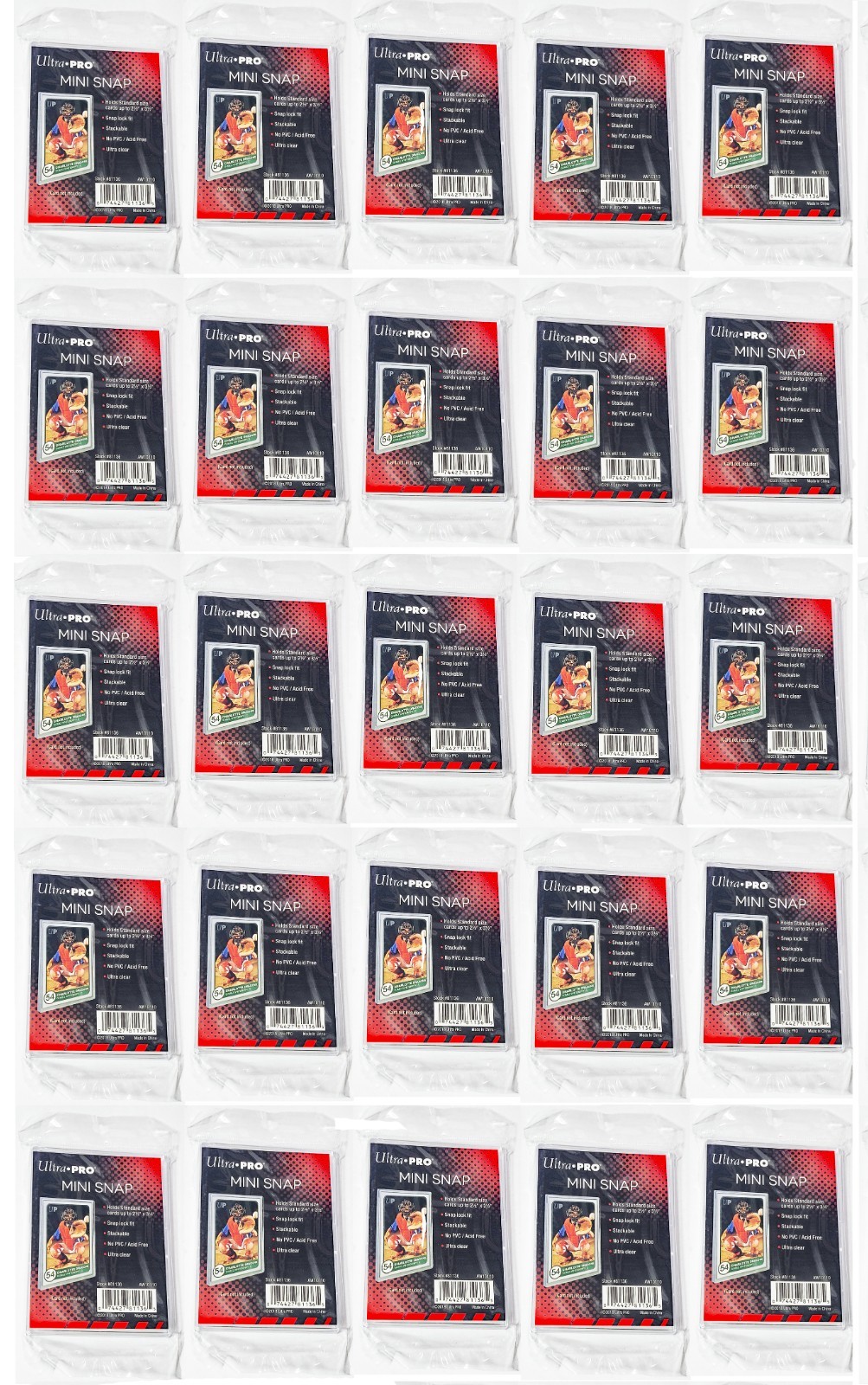 25 Ultra PRO Recessed Mini Snap Standard Size Sports Card Holder Trading Cases