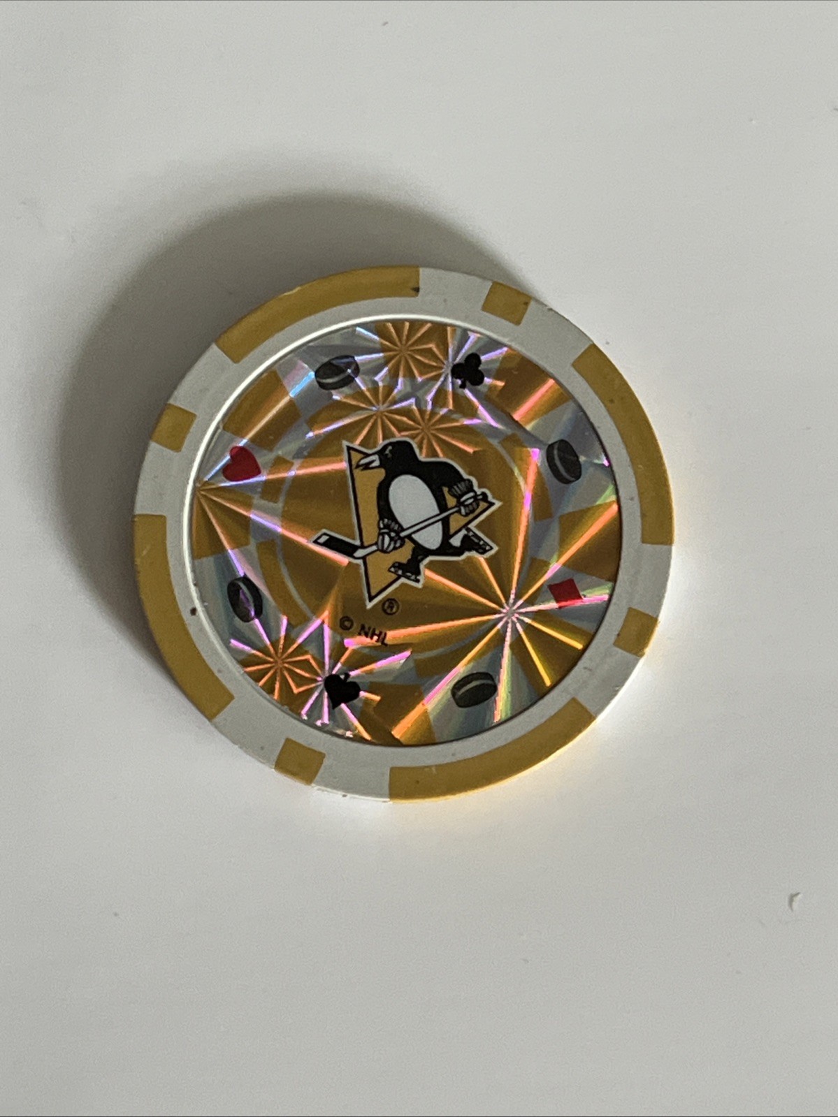 Pittsburgh Penguins Poker Chip Gold Collectors Edition Casino Style NHL 11.5g