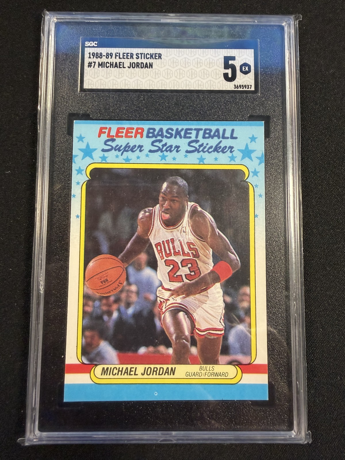 1988-89 Fleer #7 of 11 Michael Jordan Superstar Stickers SGC 5