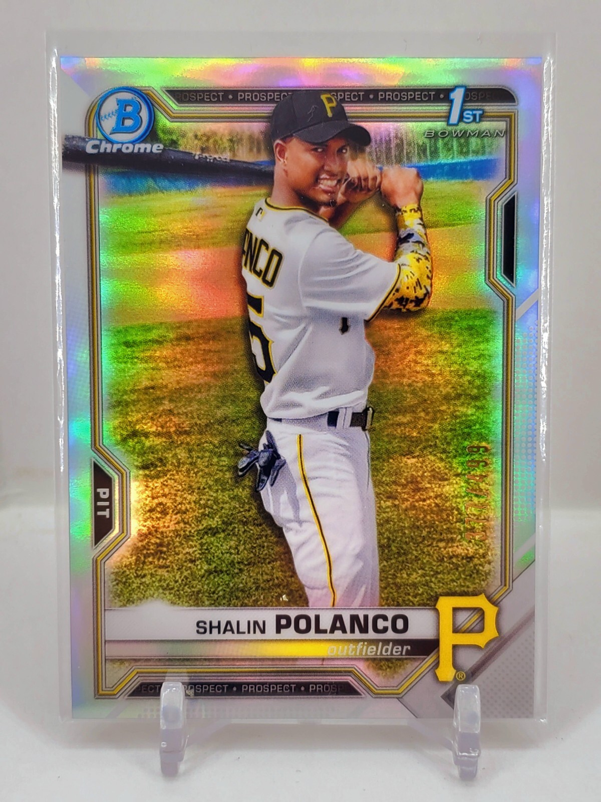 NON AUTO 2021 Bowman Chrome 1st Shalin Polanco Refractor 377/499 Silver ROOKIE