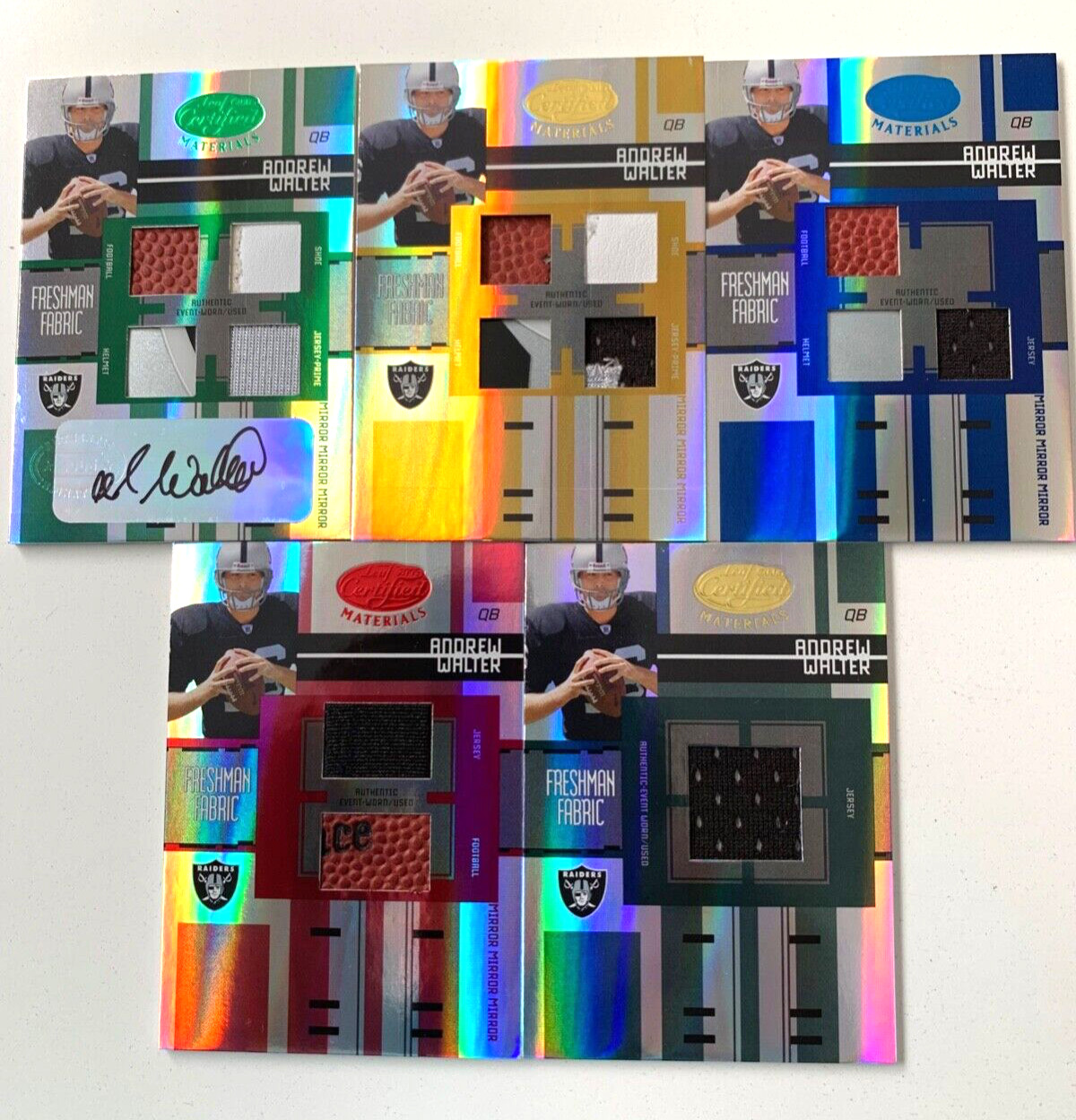 2005 Leaf Certified rc rainbow ANDREW WALTER /5 /25 /50 /150!! Oakland raiders