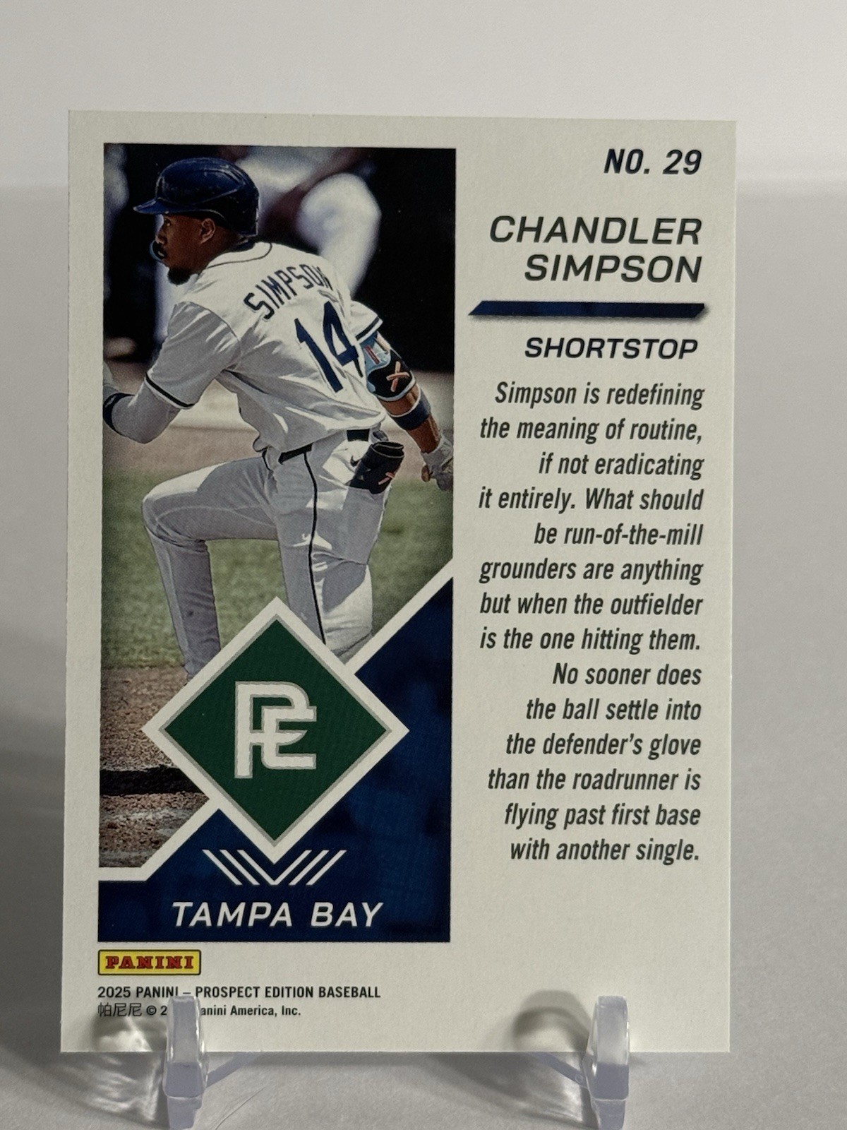 Chandler Simpson 2025 Panini Prospect Edition Ticket RC Gold Rookie /10 TB Rays