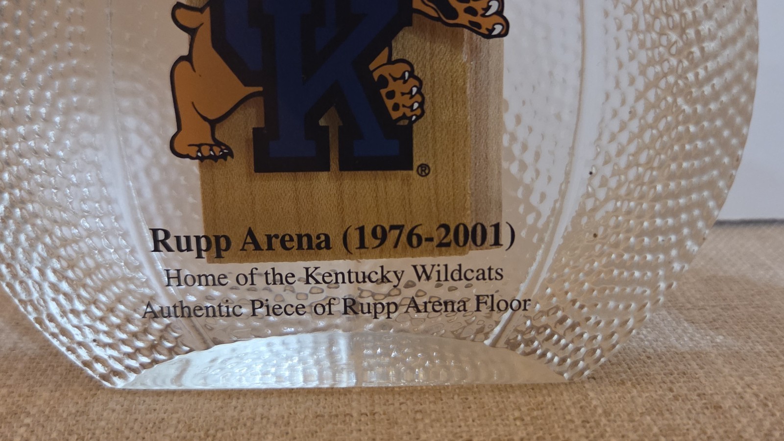 Authentic Rupp Arena Original Floor Piece Sealed In Basketball Shaped Resin Rare