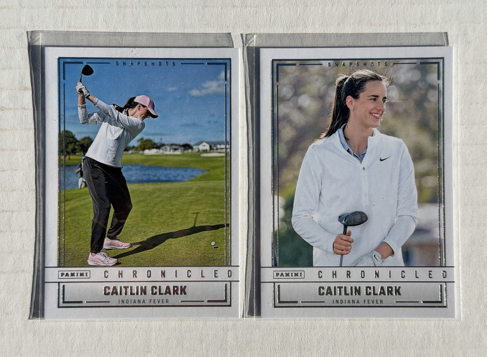 Panini 2025 WNBA Caitlin Clark Chronicled Snapshots #95 #100 2 Card Lot Golf