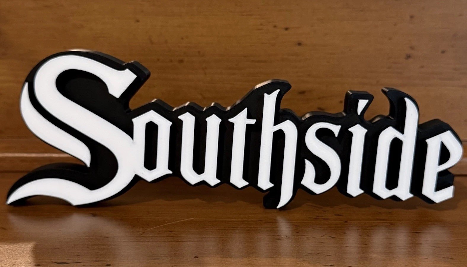Chicago White Sox Southside City Sign Logo 3D Freestanding Shelf Desk Decor PLA