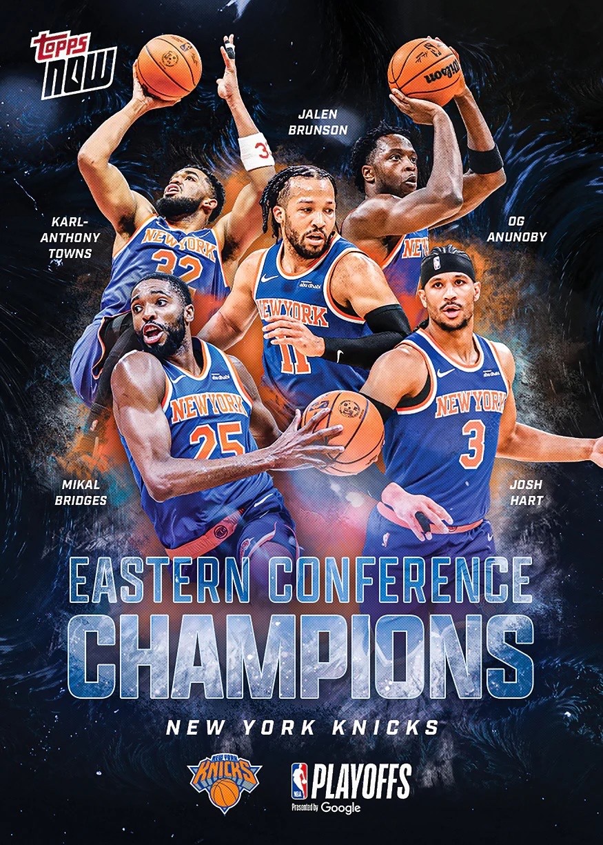 2025-26 NBA Topps NOW New York Knicks Eastern Conference Champions Card ECNY