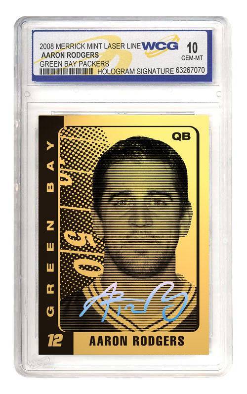 AARON RODGERS Laser Line 2008 Gold Card Graded GEM MINT 10 Hologram Signature