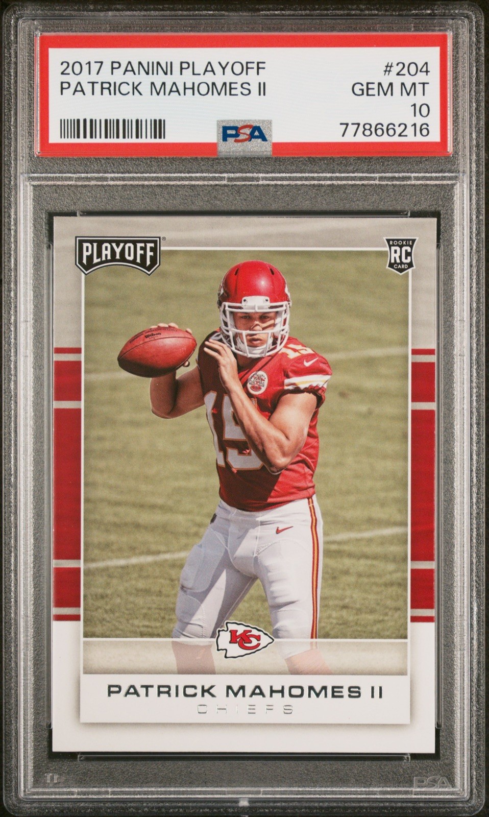 2017 Panini Playoff #204 Patrick Mahomes II PSA 10 GEM MT ROOKIE