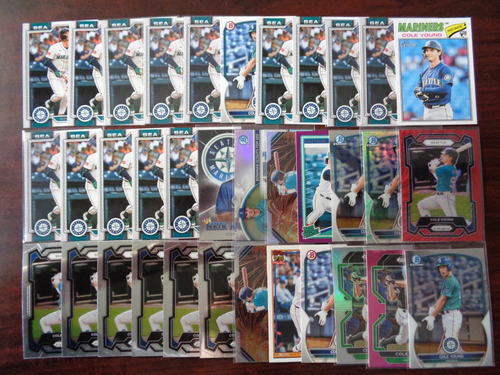 HUGE Assorted Premium Cole Young ALL ROOKIE CARD Lot of 35-MARINERS