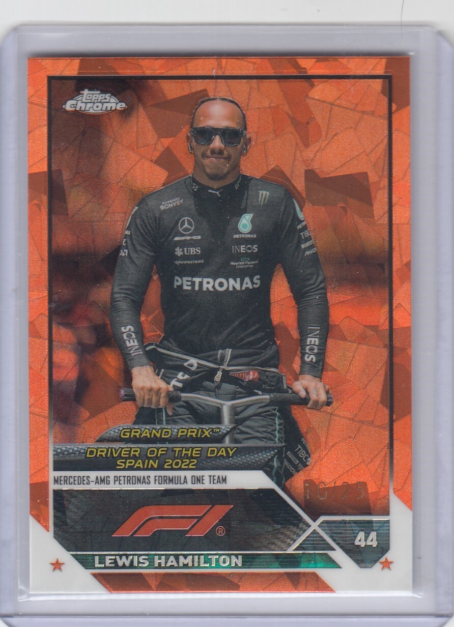 2023 Lewis Hamilton Topps Chrome SAPPHIRE ORANGE REFRACTOR /25 – #171 Formula 1