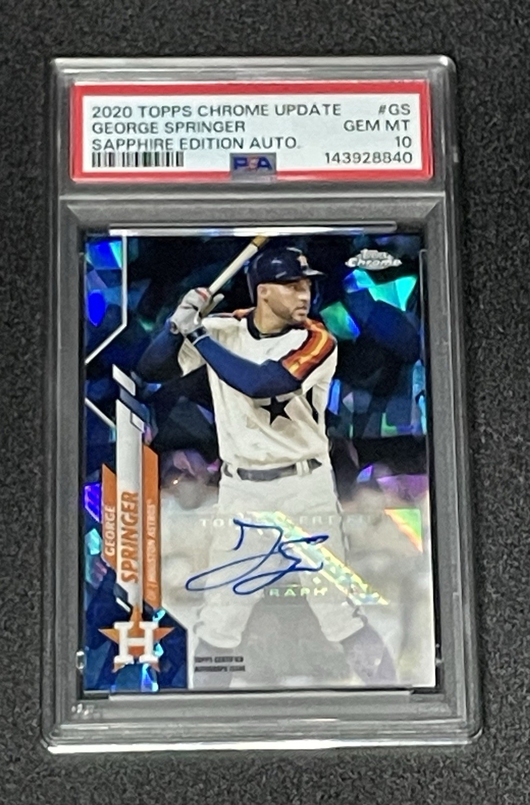 2020 TOPPS CHROME GEORGE SPRINGER SAPPHIRE Auto PSA 10 Astros