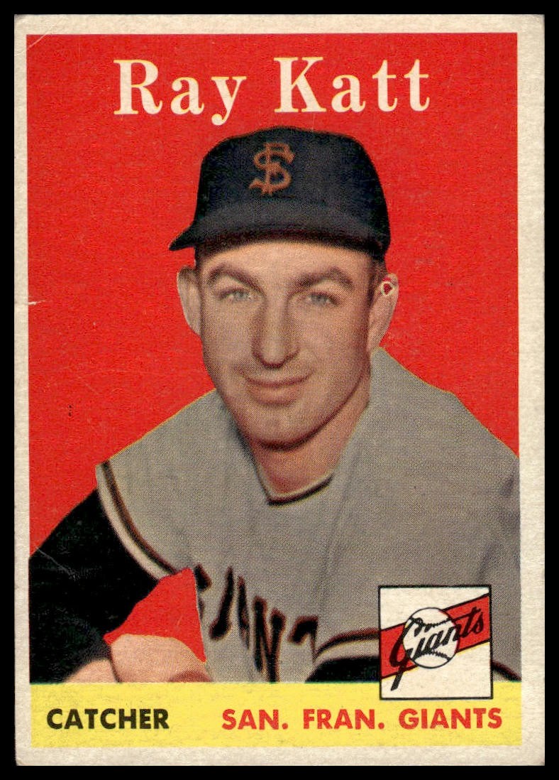 1958 Topps Ray Katt #284 San Francisco Giants – Excellent