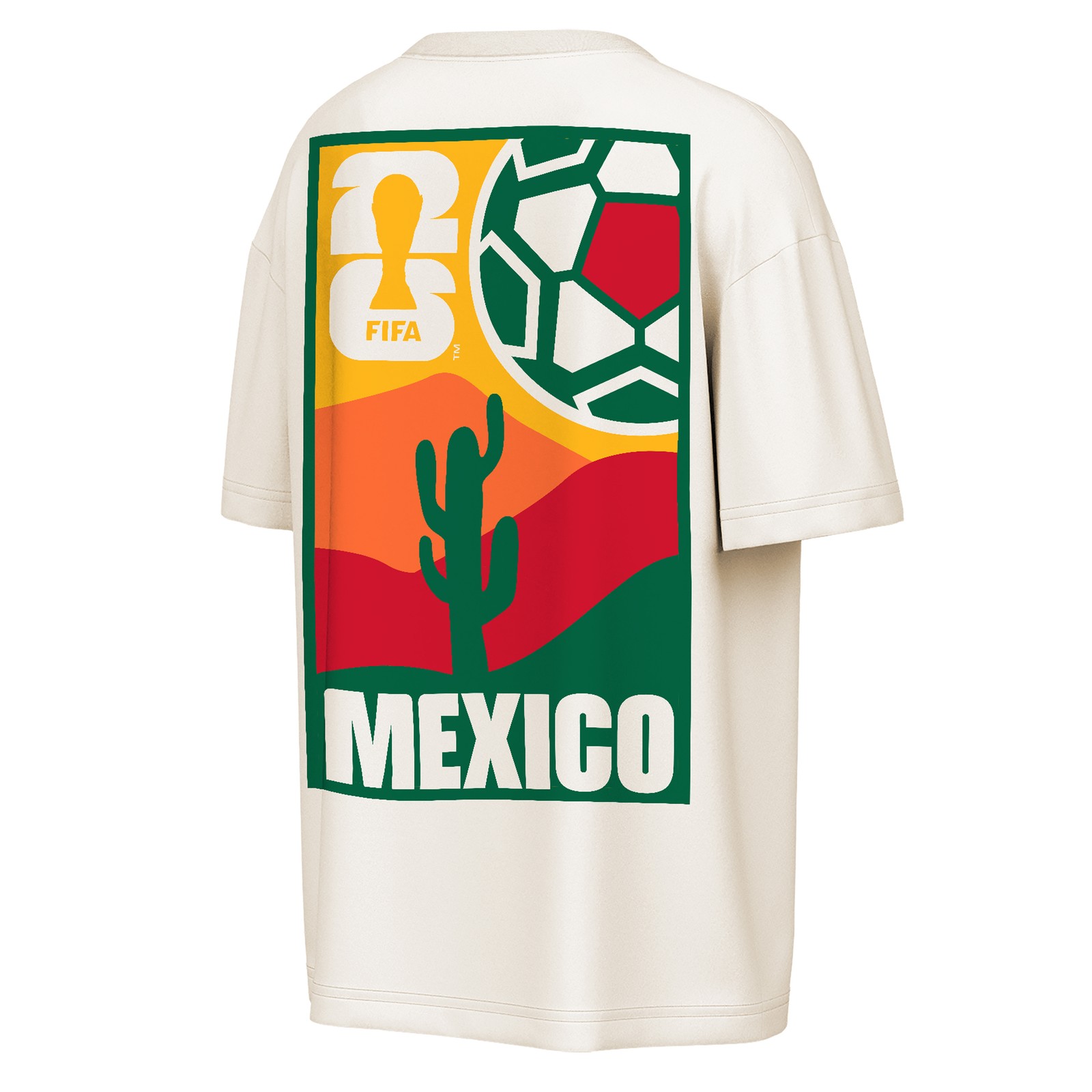 Men’s Outerstuff Cream Mexico Post Card Oversized T-Shirt