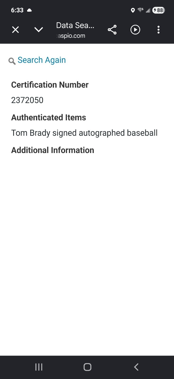 TOM BRADY Hand-Signed Autographed Baseball W/COA and Protective Case (PATRIOTS)