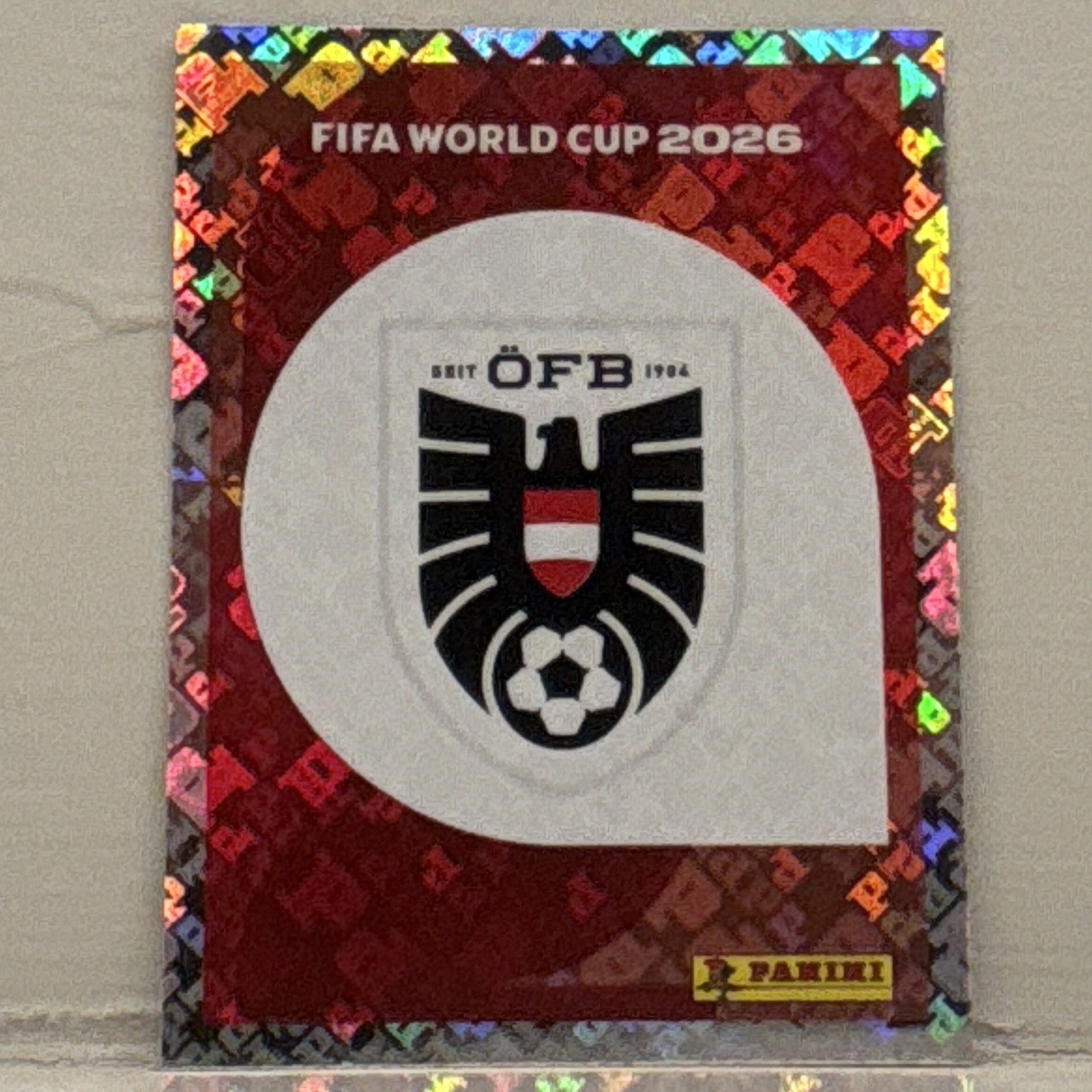 Panini FIFA World Cup 2026 Austria Crest Sticker AUT 1 Includes Free Card Holder