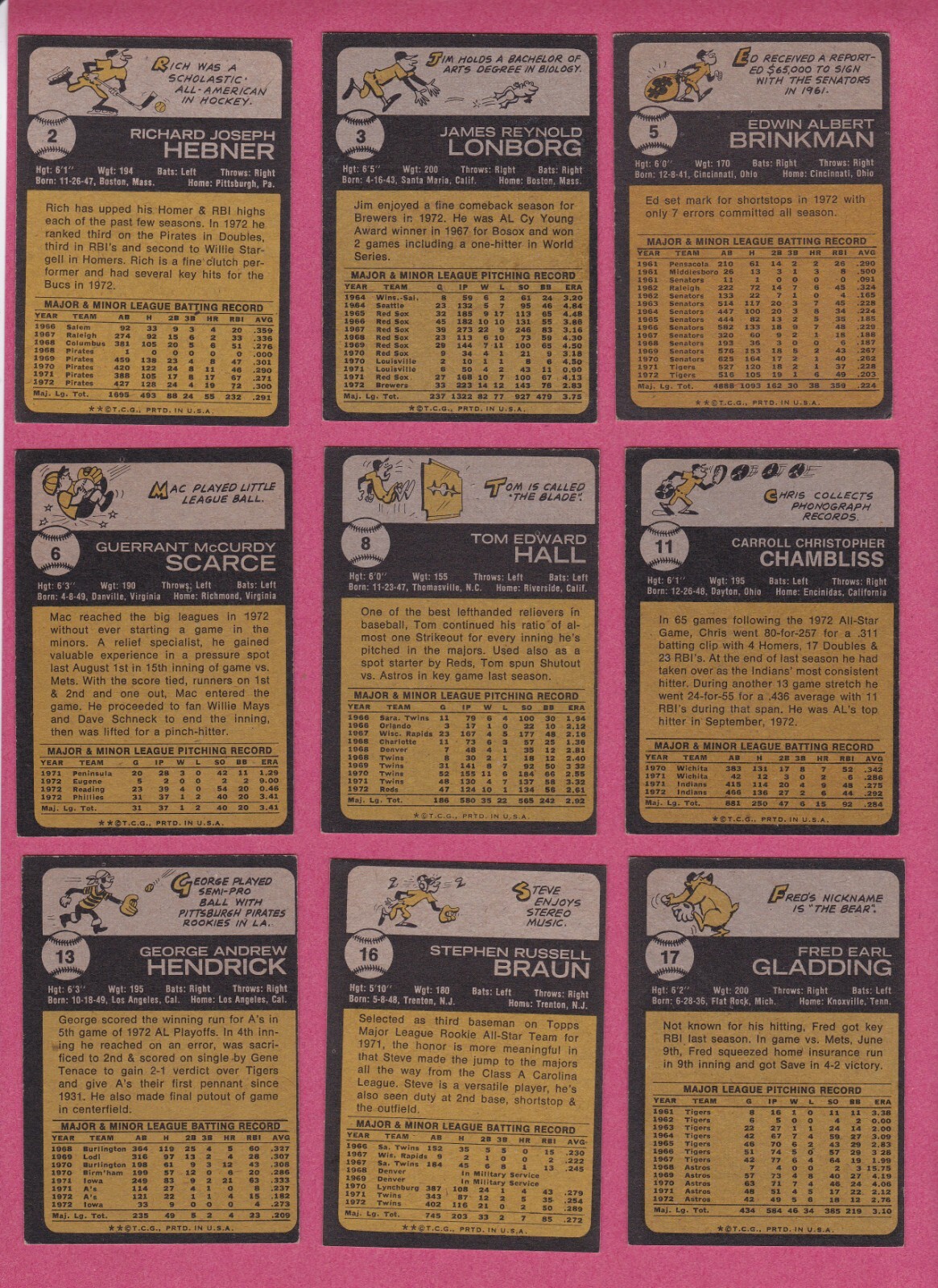 1973 Topps Baseball Cards, #2 – #345 commons to complete your set, VG+ to EXMT