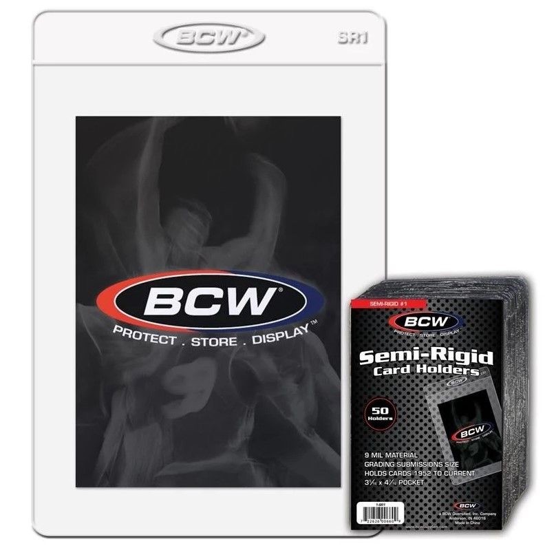 BCW Semi-Rigid Card Holders #1 – Pack of 50 Top Loader Holders – Best Value!