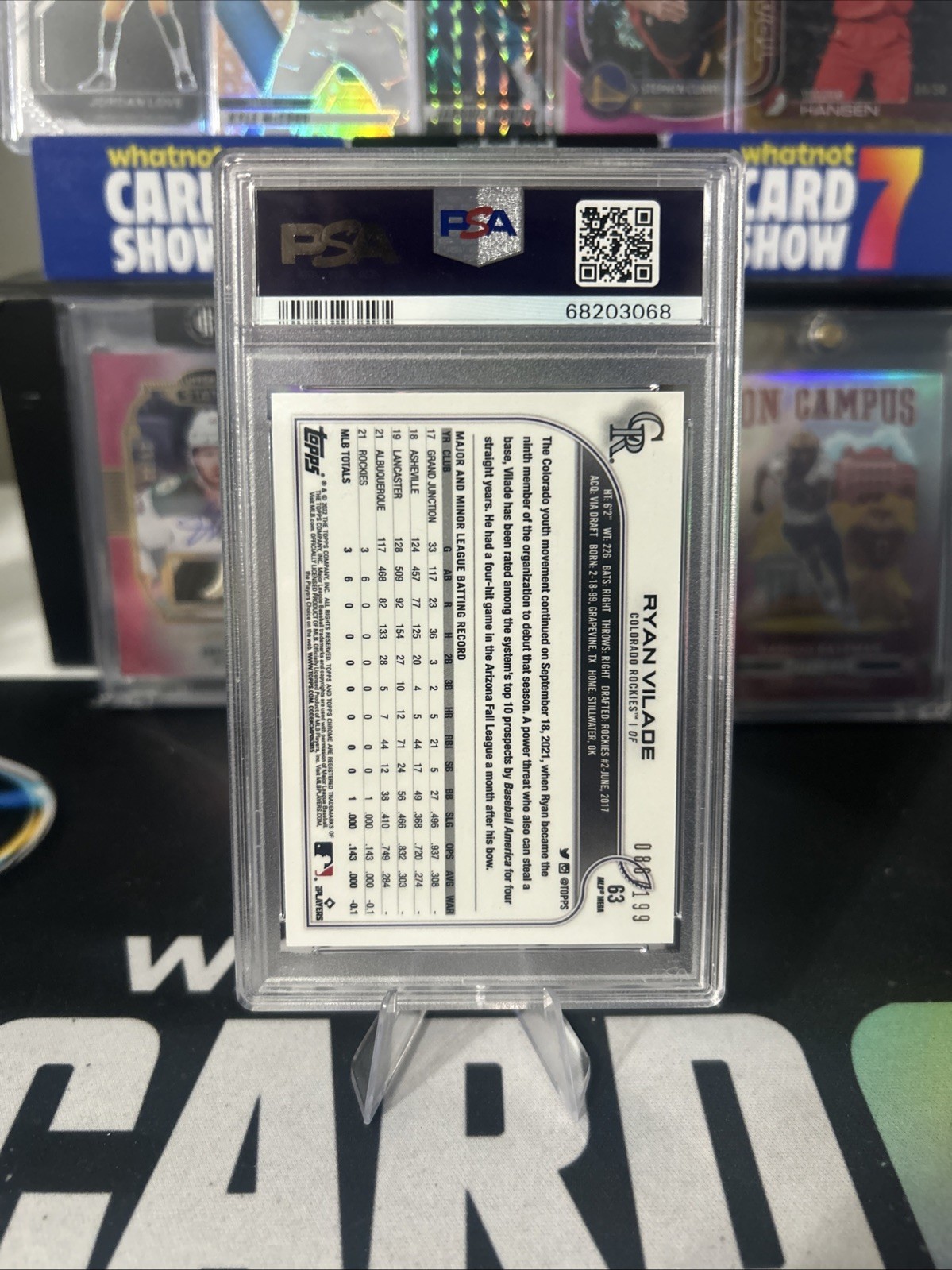 2022 Topps Chrome Logofractor Edition Pink Refractor /199 Ryan Vilade PSA 10 SSP