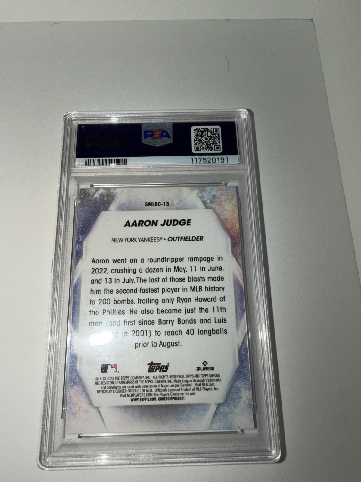 2023 Topps Series 1 – Stars of Mlb Chrome Aaron Judge #SMLBC-13