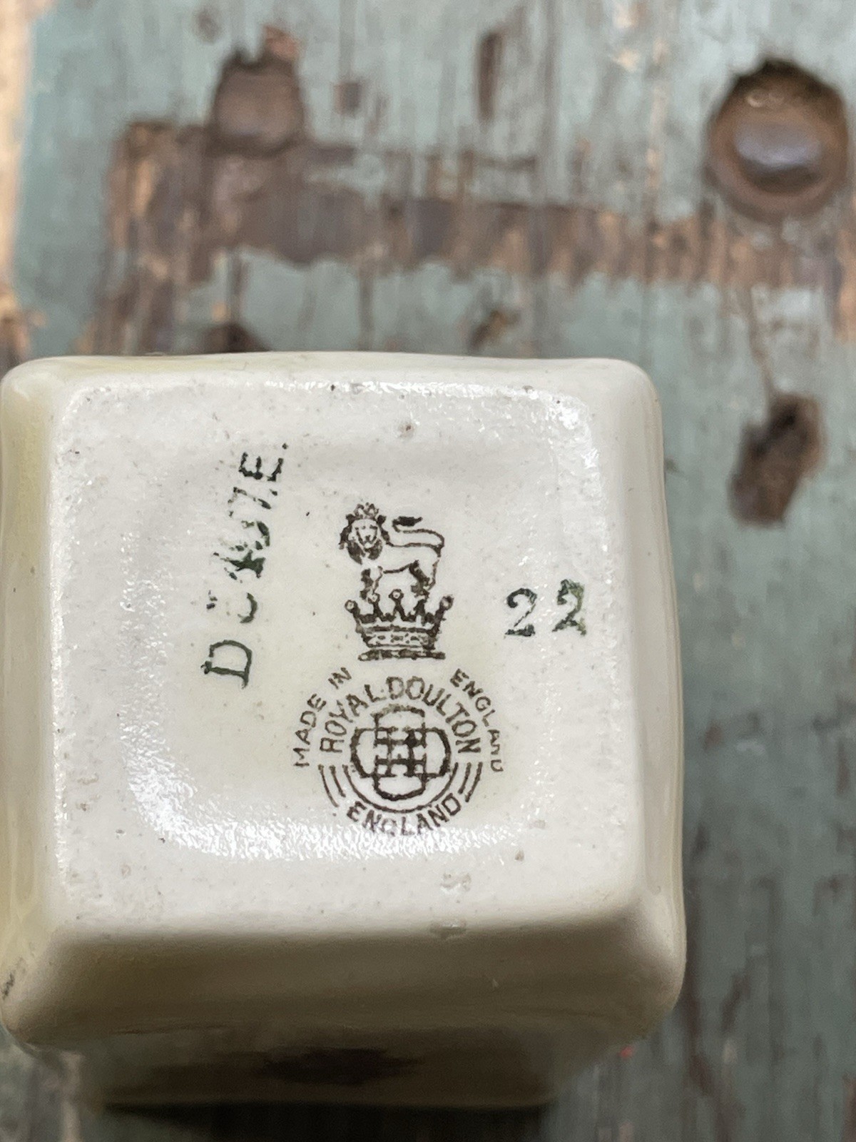 Antique Royal Doulton C1922 Rectangular China Pot Hickory Golf Art No D5437E