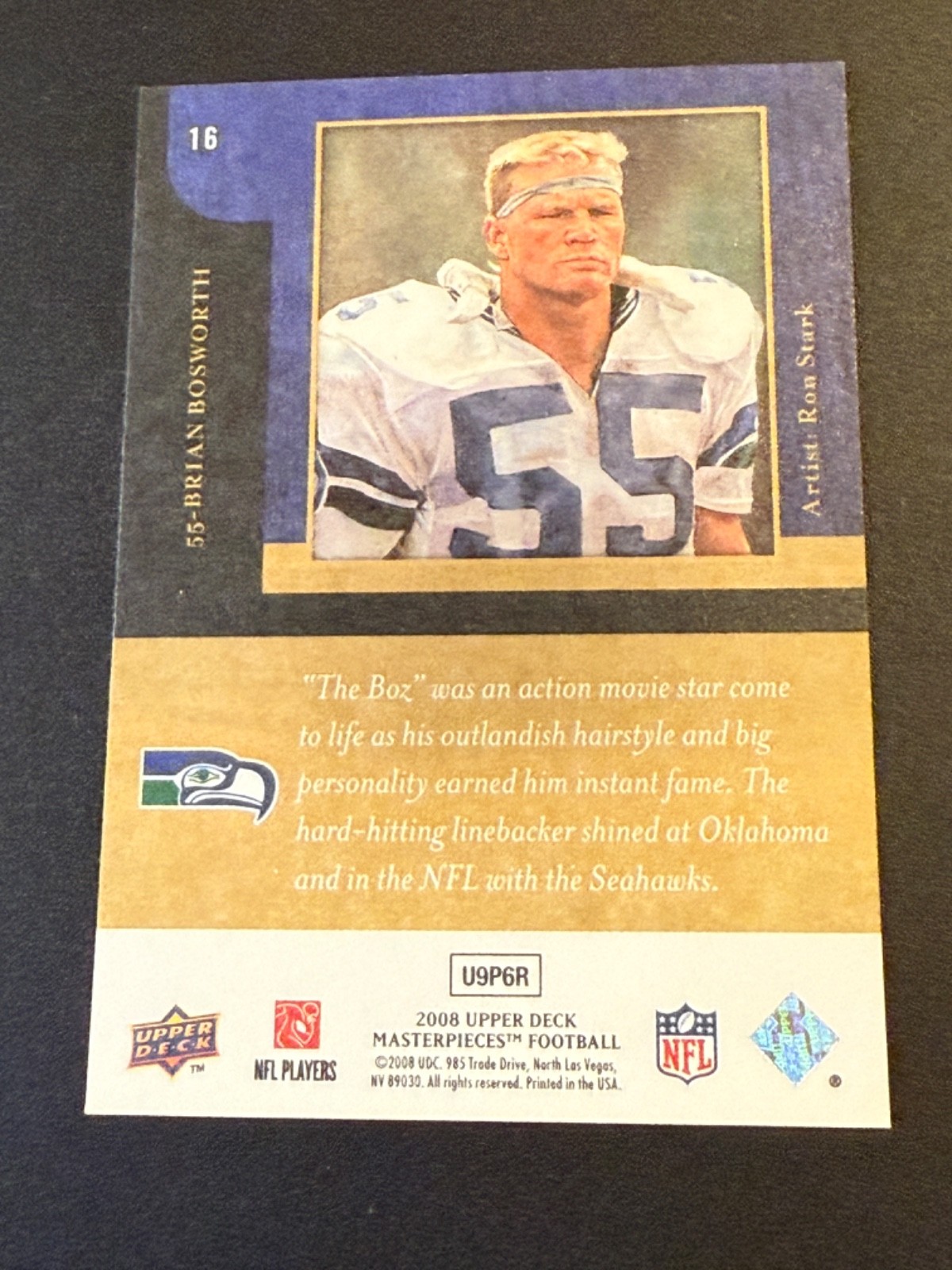 2008 Upper Deck Masterpieces Brian Bosworth #16