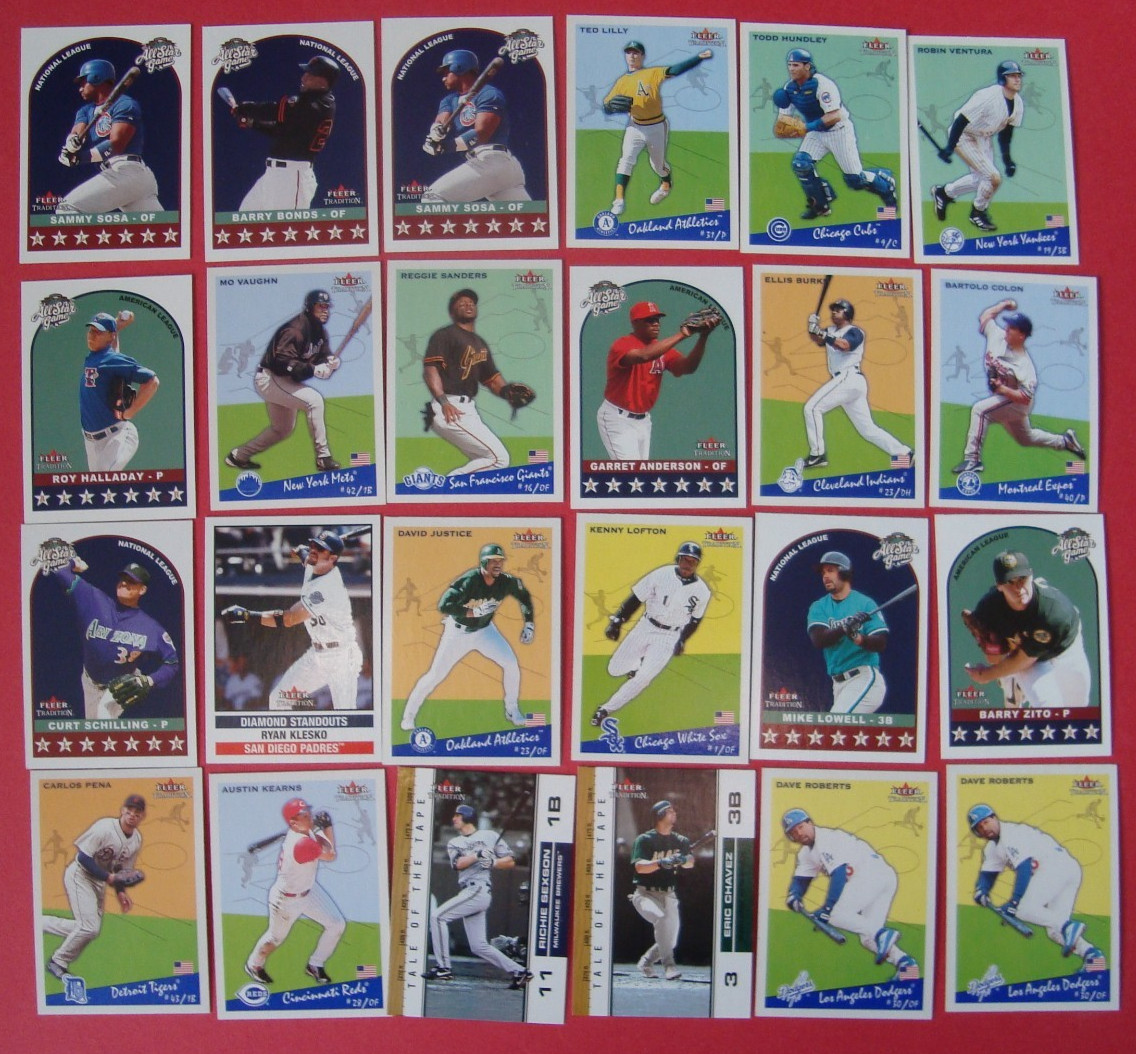 Lot over (1100) 2002 Fleer Tradition Update BASEBALL cards