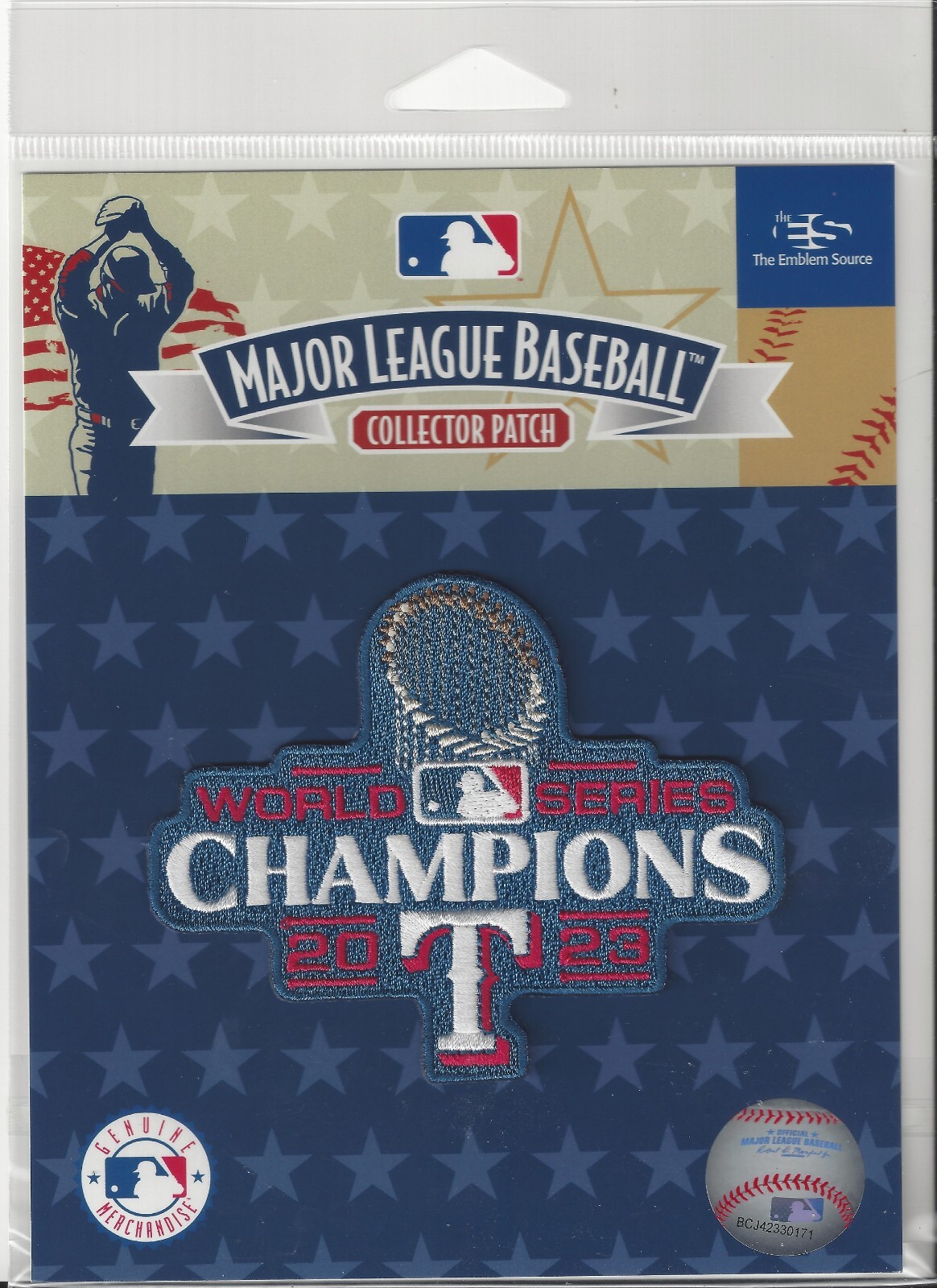 2023 World Series Champions Sleeve Patch Texas Rangers 4″ x 3″ Official Champs