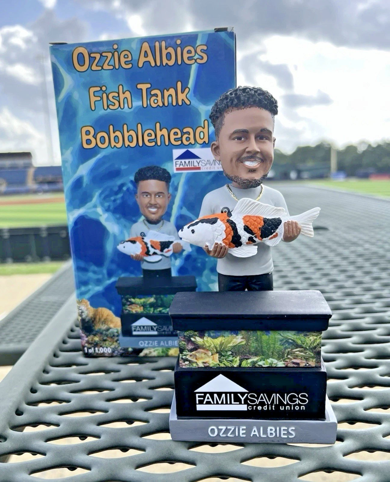 Ozzie Albies Rome Emperors 2025 SGA Fish Tank Bobblehead NIB