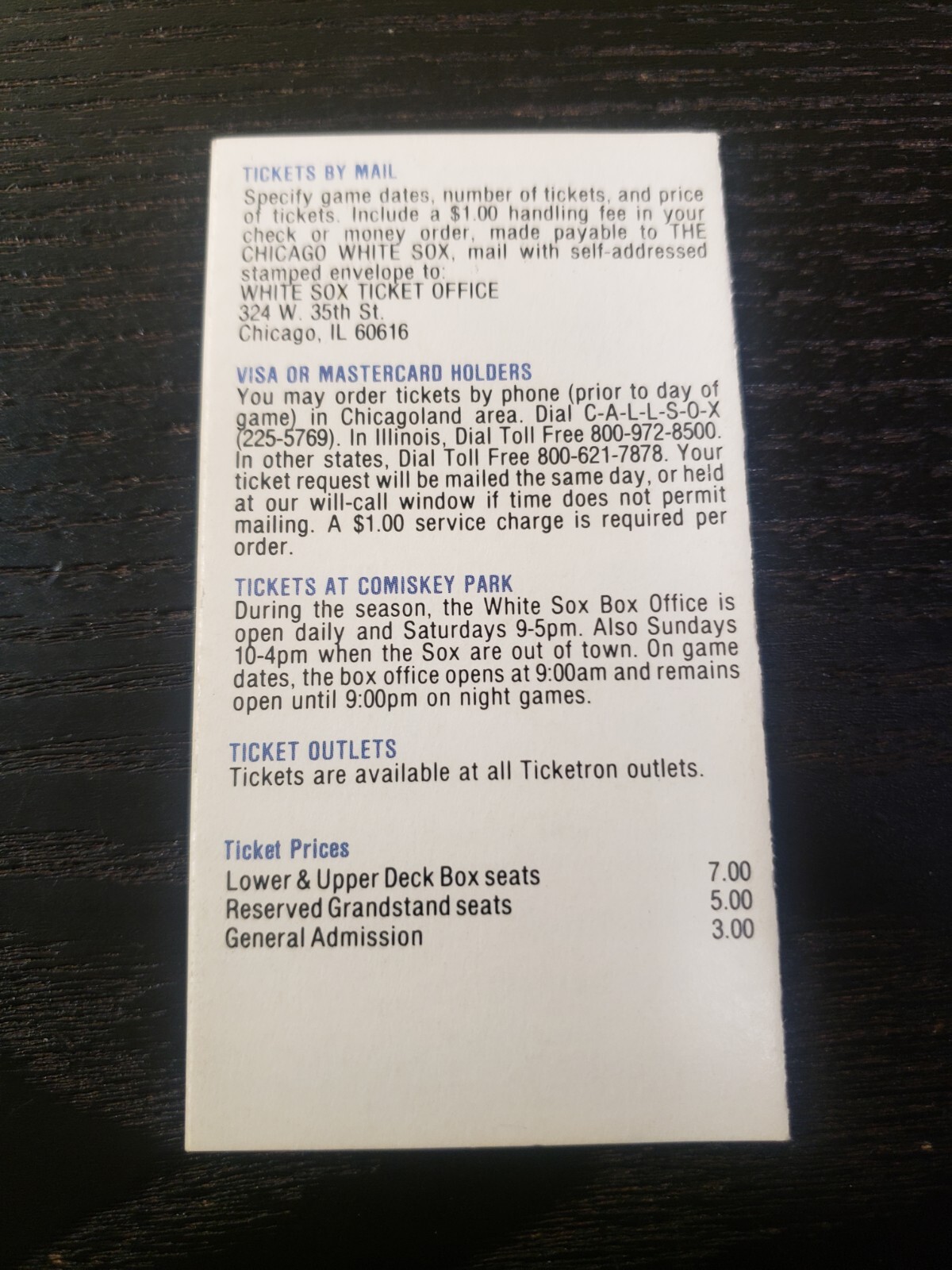 1982 CHICAGO WHITE SOX Sox & You Regular Season POCKET SCHEDULE