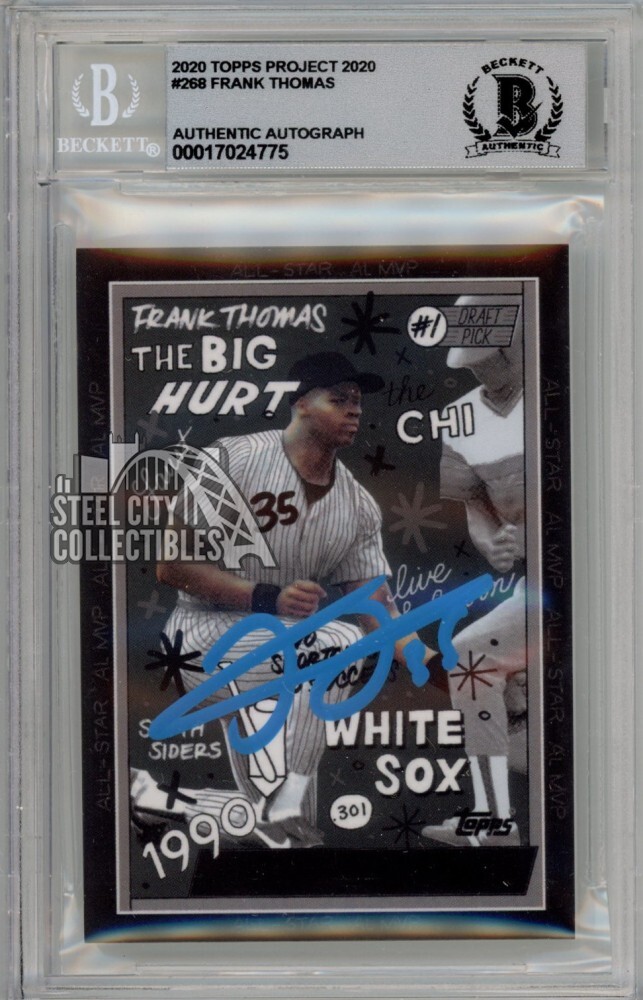 Frank Thomas 2020 Topps Project 2020 Autograph Card #268 BAS 10 (Light Blue)