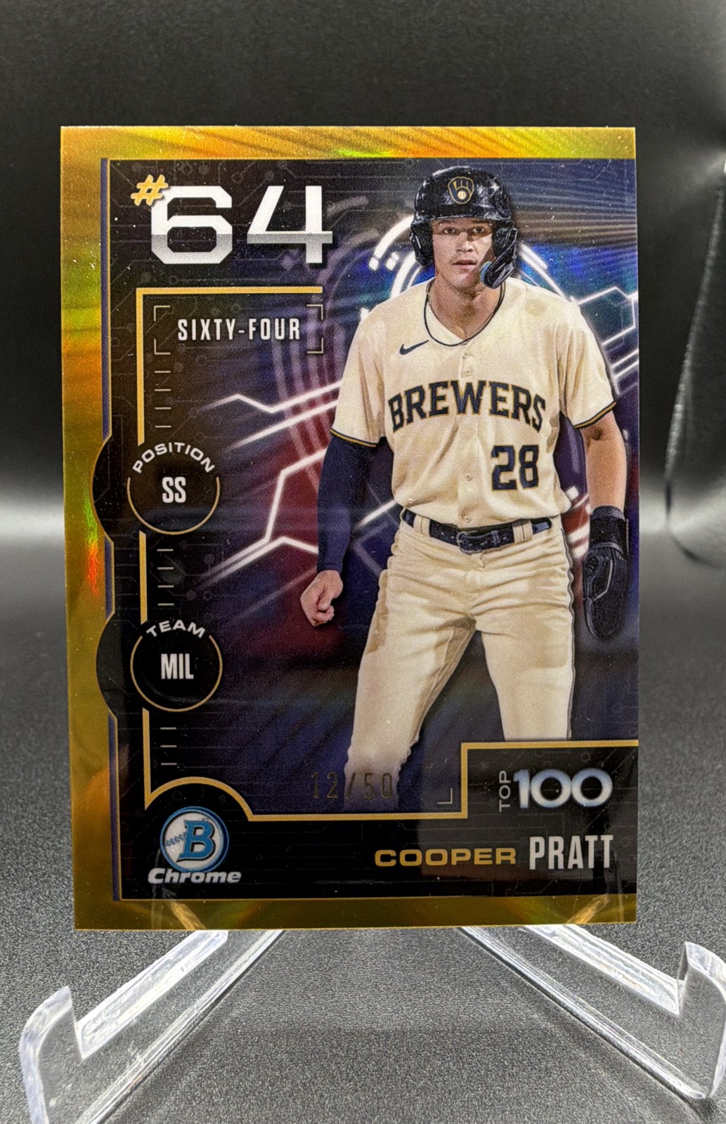 2025 Bowman – Bowman Scouts Top 100 Chrome Cooper Pratt Gold Refractor /50