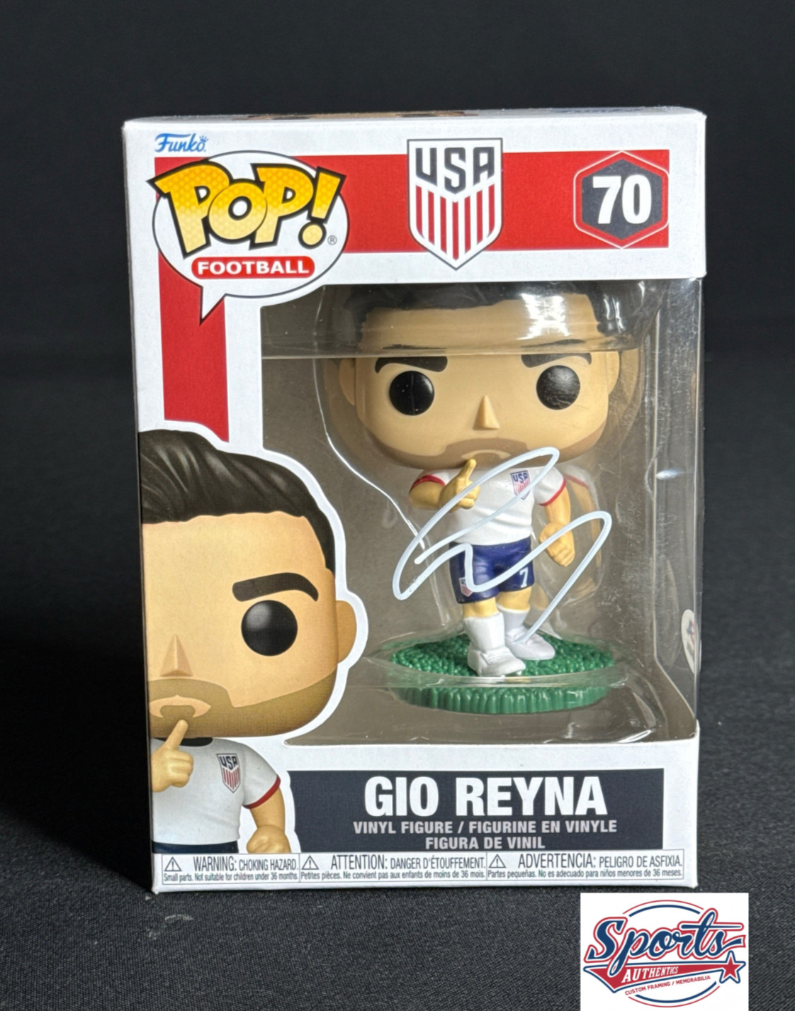 Gio Reyna Signed USA Mens Soccer Team Funko Pop #70 PSA AQ84604