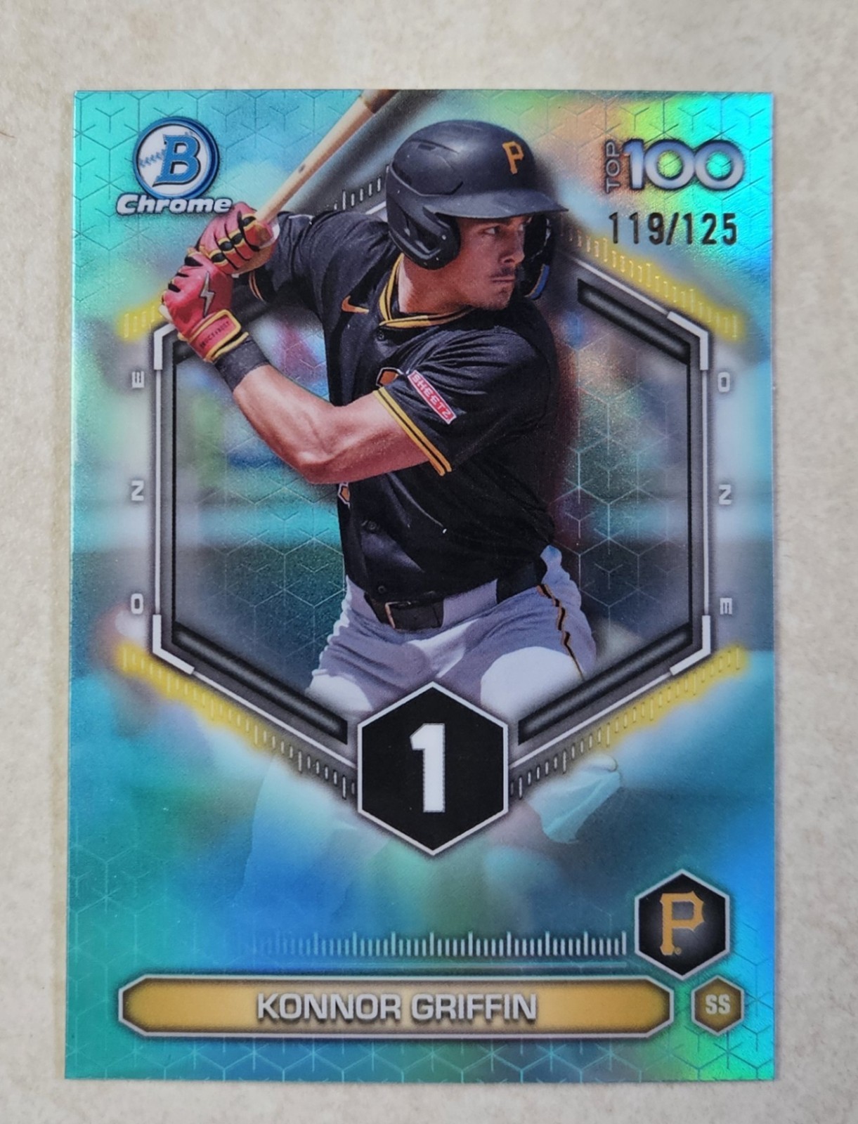 2026 Bowman Chrome Top 100 Aqua Refractor #BTP1 Konnor Griffin #119/125